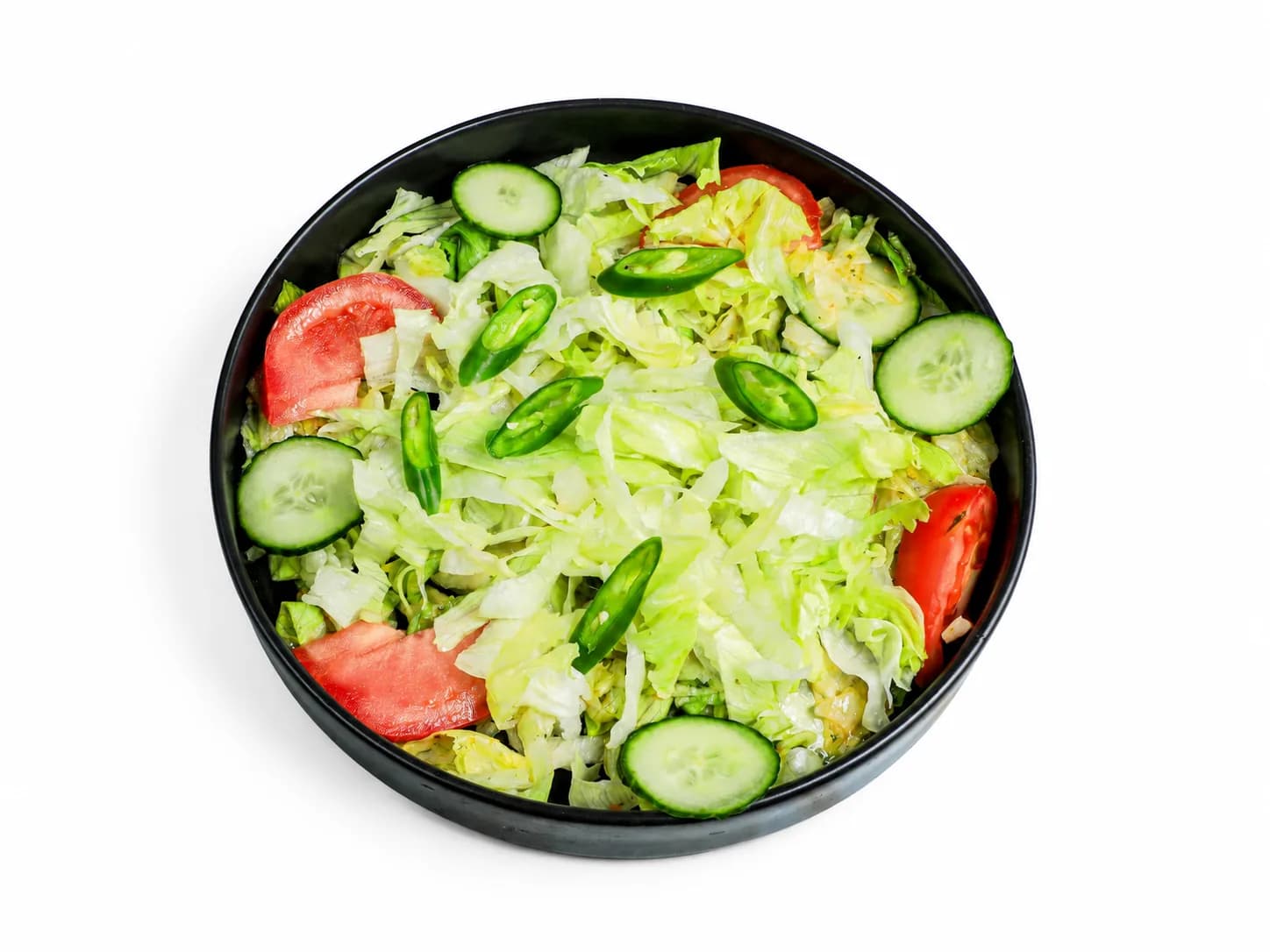 Mixed salad with tomatoes, cucumber and green chilli